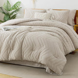 Litanika King Comforter Set with Sheets Beige