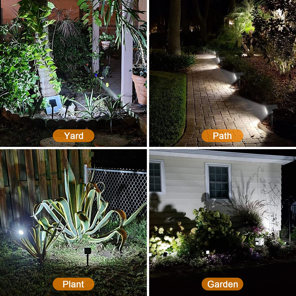 Solar Spot Lights Outdoor IP67 Waterproof, 8 Pack/76 LED, Cool White