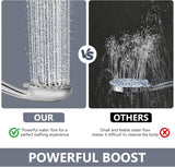 High Pressure Shower Head with Powerful Shower Spray & 59'' Stainless Steel Hose, 5 Spray Modes