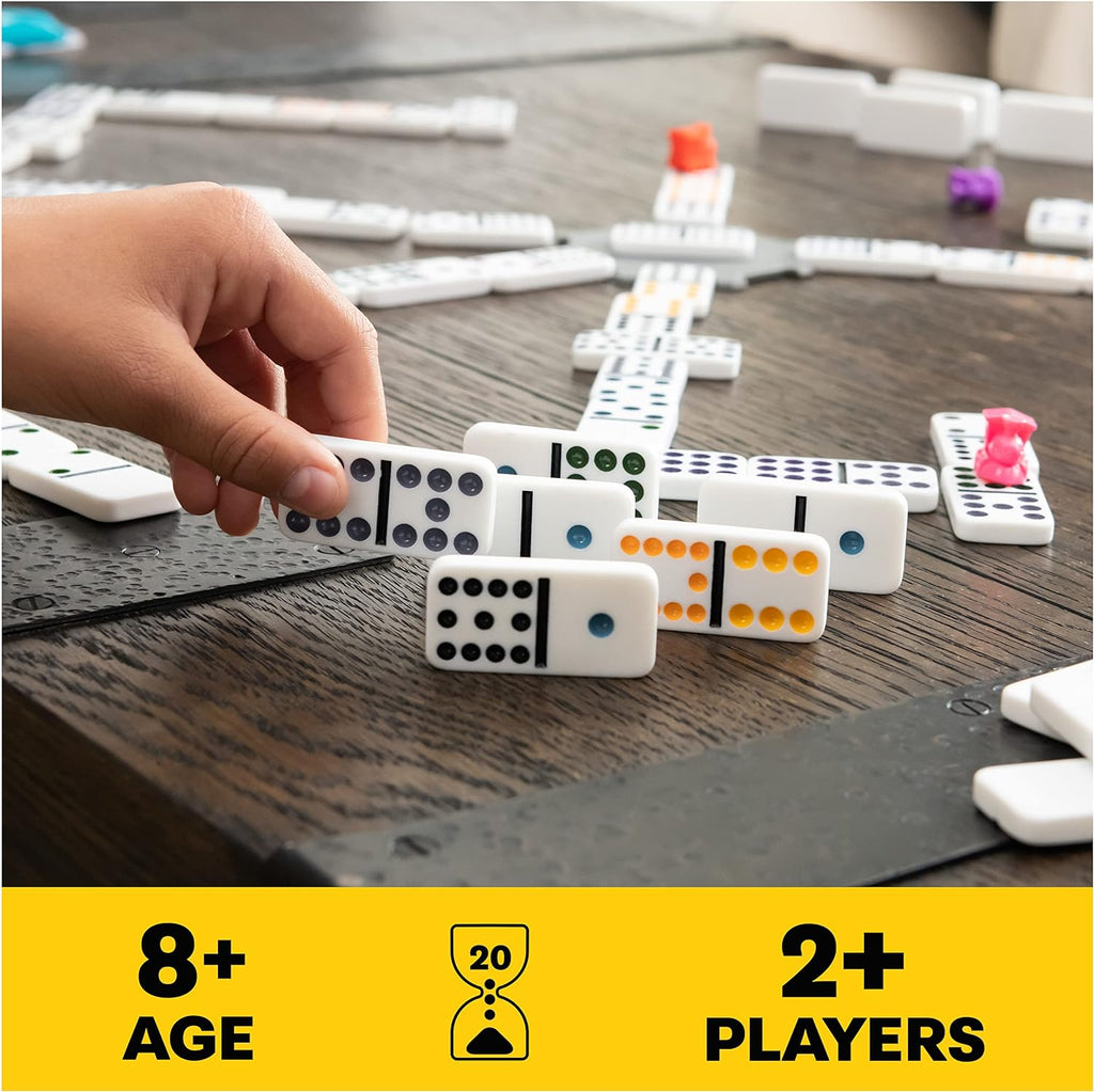 Legacy Deluxe Mexican Train Dominoes, Classic Original Board Game Set Double-12 Dominoes with Sturdy Wood Case
