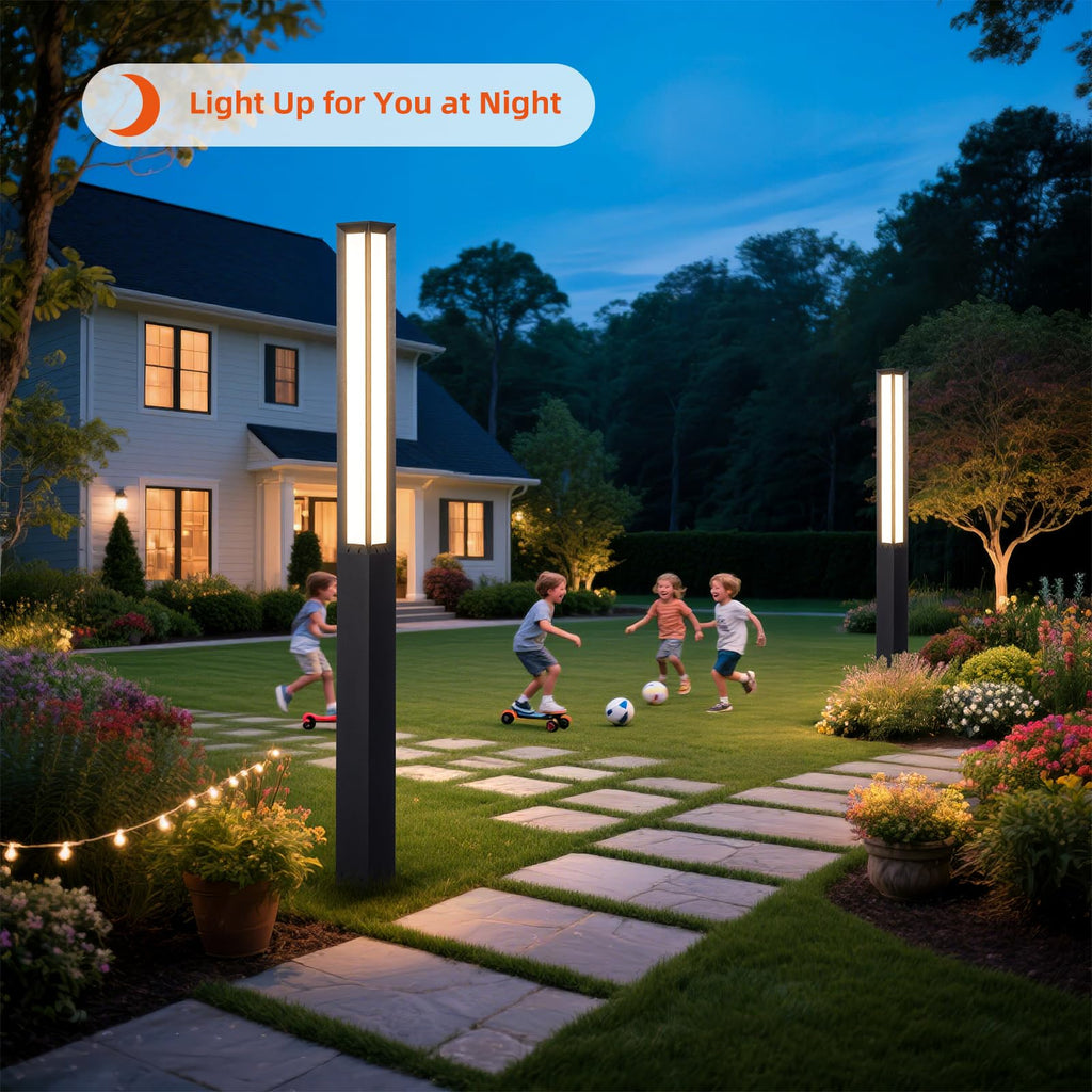 92" Tall Landscape Path Lights, AC 100-240V Bollard Lights, Pole Light