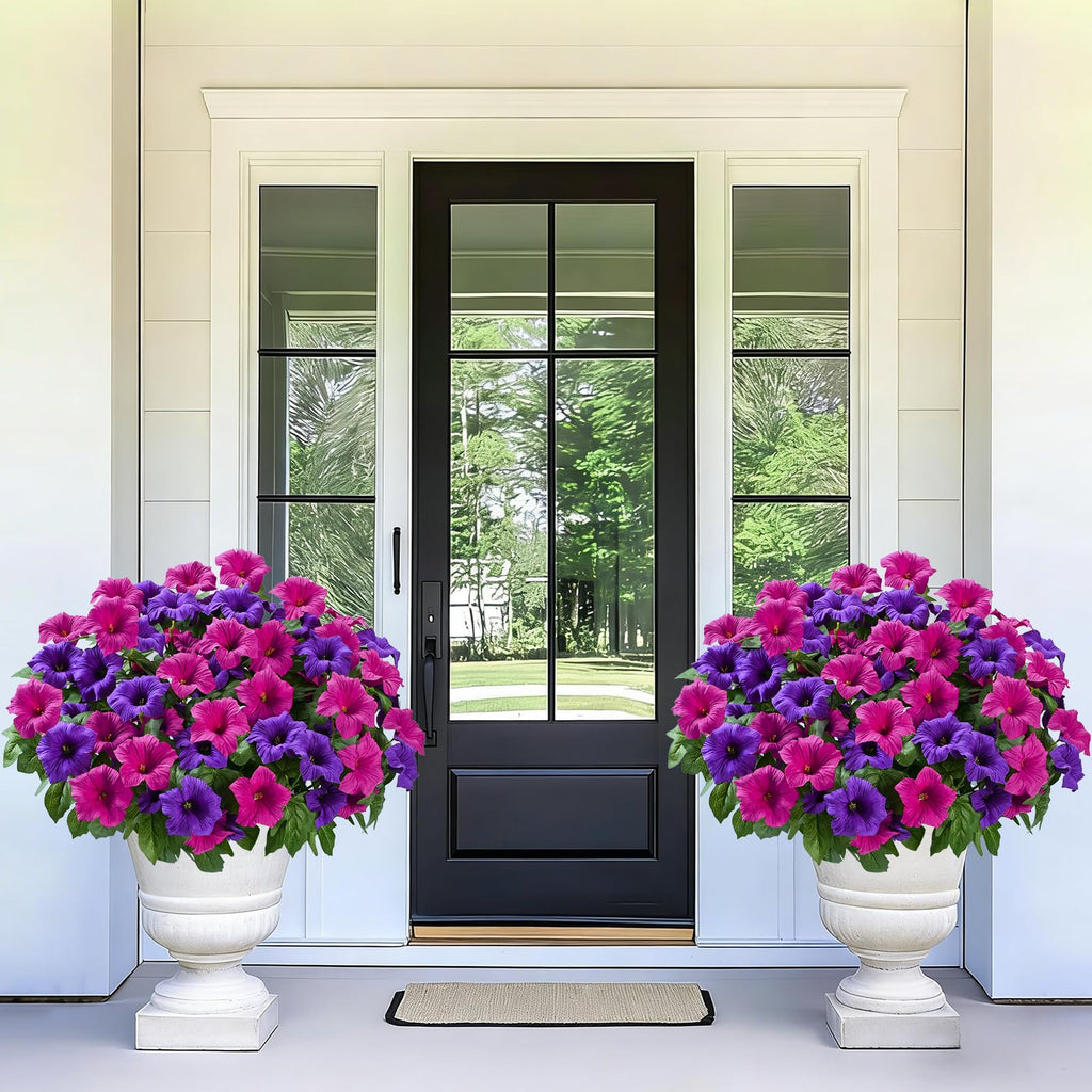 Artificial Flowers for Outdoors, 1 Potted Realistic Fake Outdoor Flowers