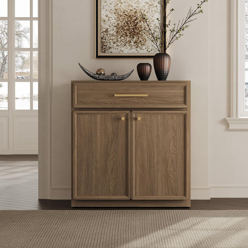 Buffet Cabinet with Storage Tall Modern Console Storage Cabinet with Doors and Shelves 90" Long Wooden Sideboard