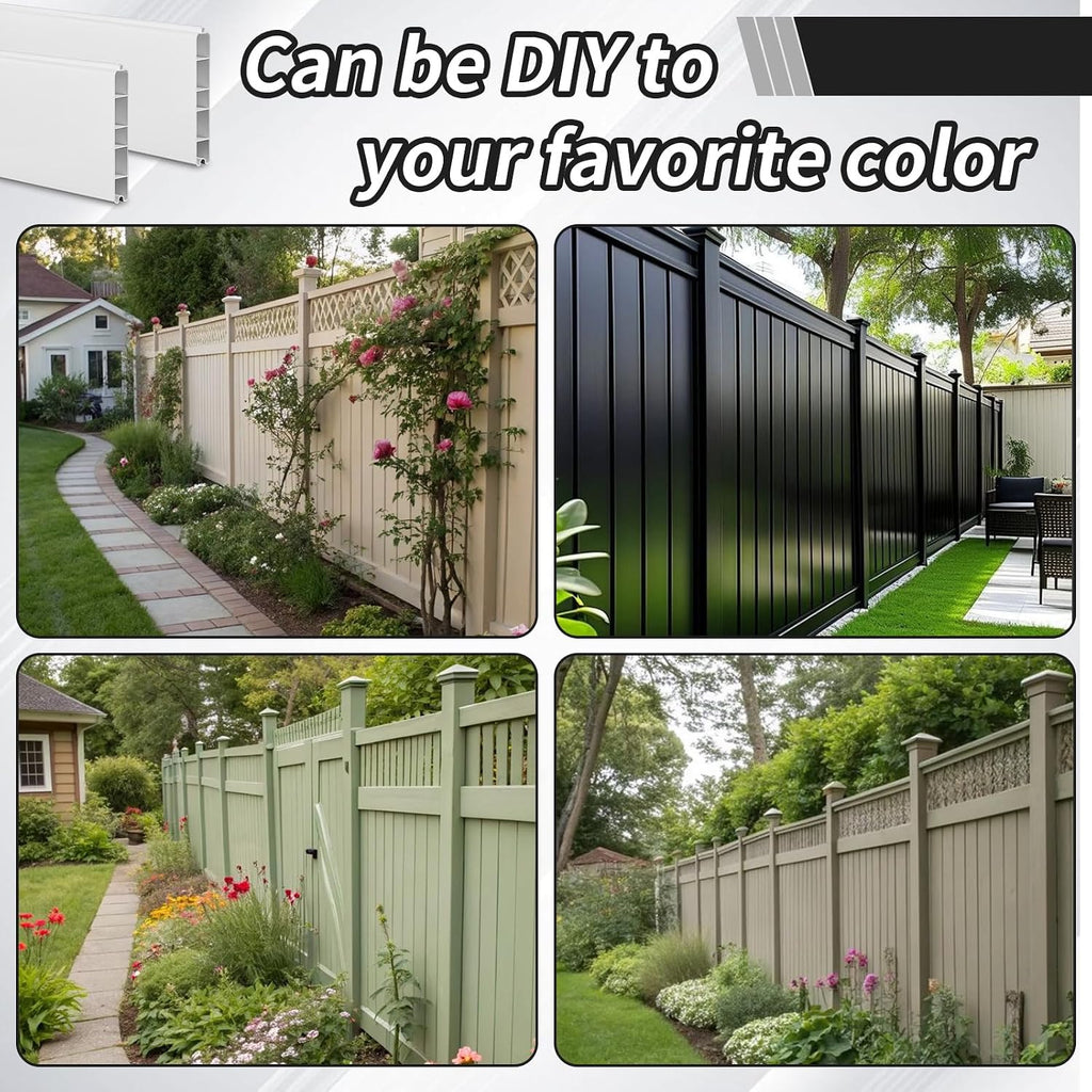 6 Pcs Vinyl Fence Warehouse 7/8"x6"x62.25" Tongue & Groove Pickets for Privacy Fence Outdoor Garden Yard(White)