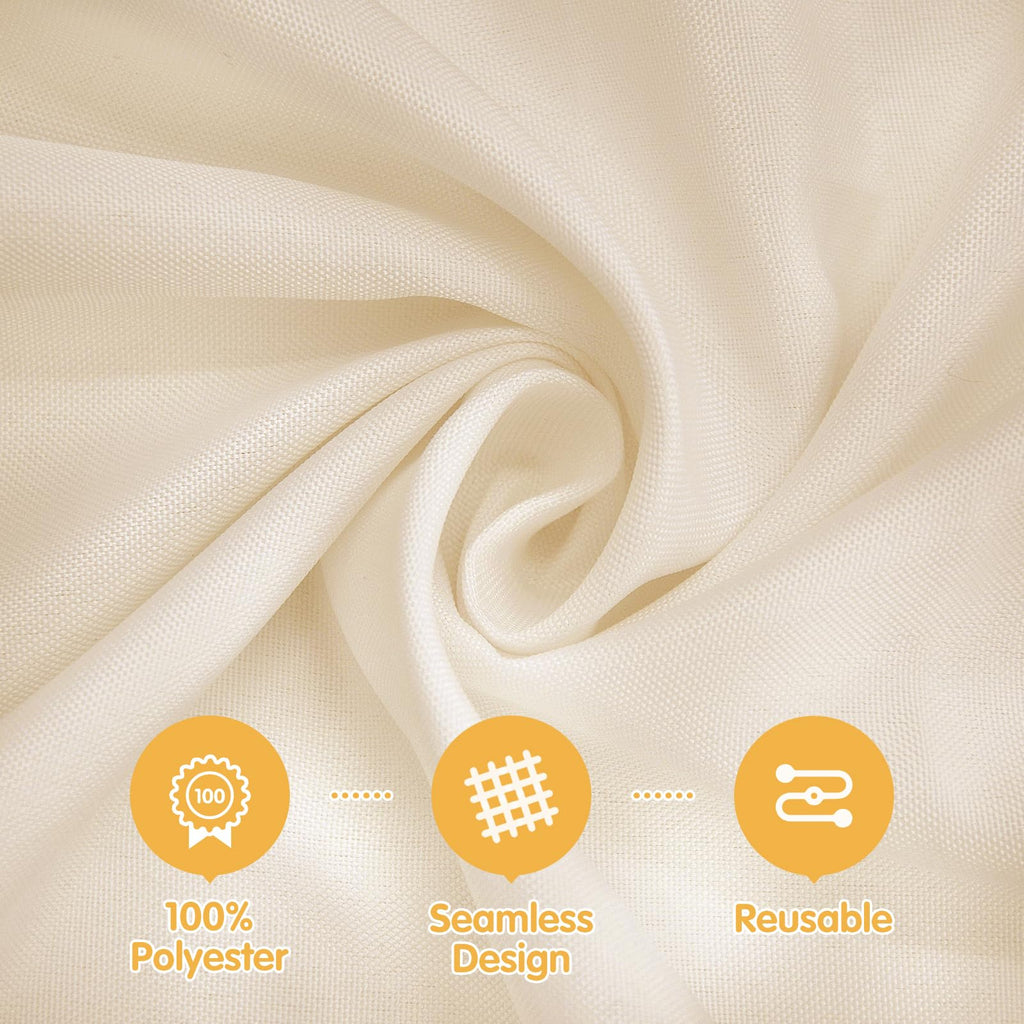 6 Pack Beige Tablecloths 60x102 Inch for 6ft Rectangle Tables