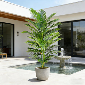 7ft Tall Triple Golden Cane Palm Tree Artificial Palm Tree Indoor Plant
