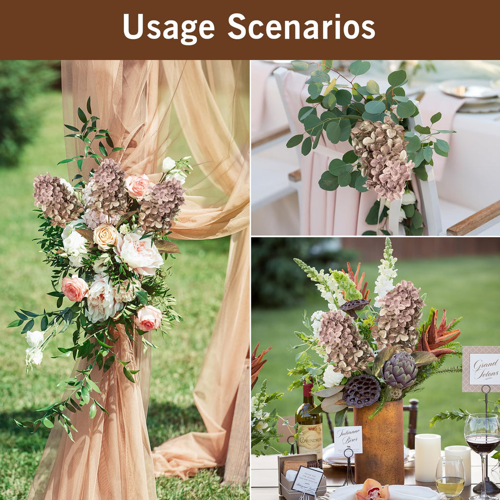 Fake Silk with Stems, Brown Fall Artificial, Winter Artificial for Decoration Vase Indoor and Outdoor 24"(Brown ) 8PCS