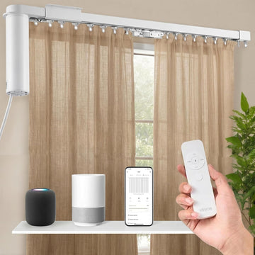 Electric Curtain Tracks | Matter over WiFi Electric Track, Smart Curtains Motorized Opener Curtains Rod with Remote