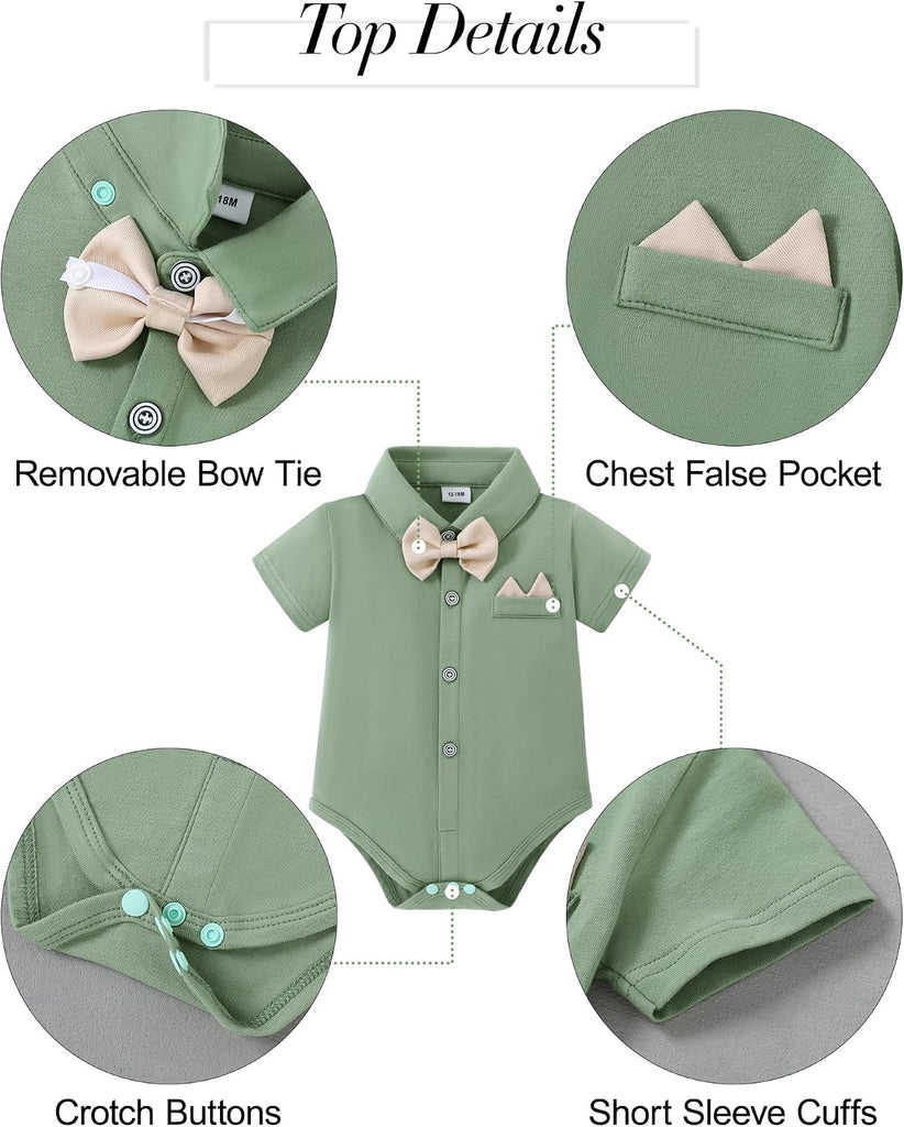 Baby Boy Clothes Suit Infant Gentleman Outfit 4Pcs Set