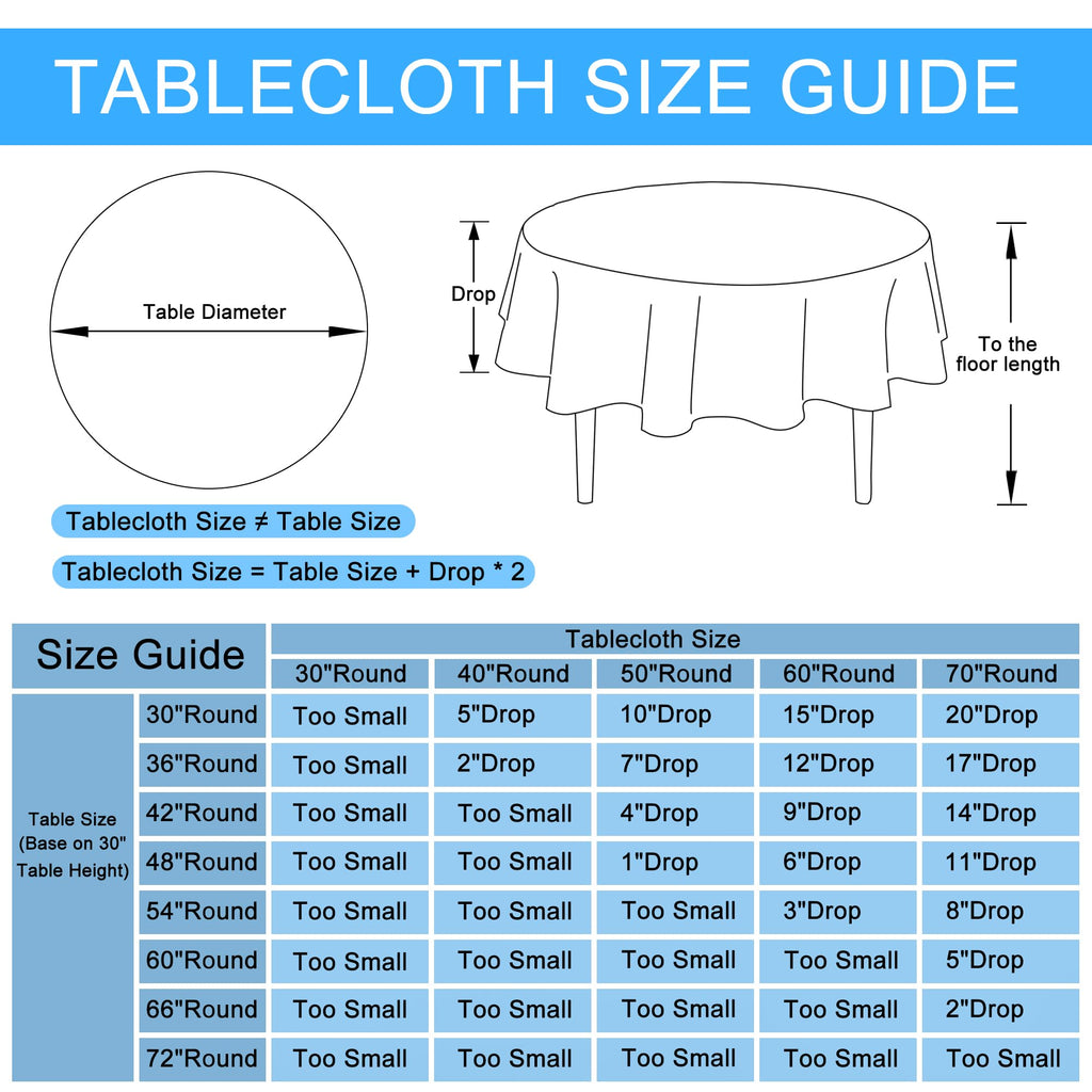 Round Linen Tablecloth 50 Inch Dining Room, Grey