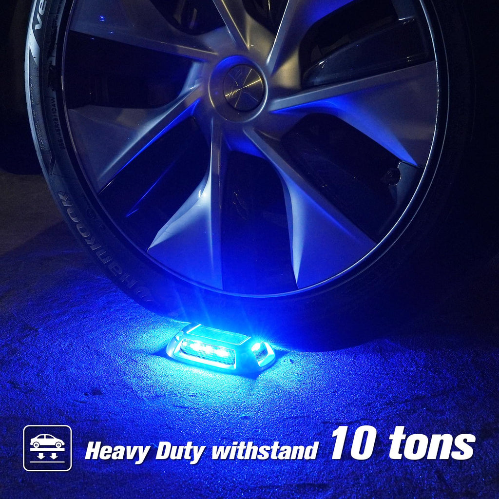 Solar Driveway Lights Dock Deck Lights 12 Pack,9 Colors in 1 Led IP67 Waterproof Outdoor Warning Step Lights