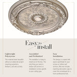 Petite Round Chandelier Ceiling Medallion or Fan Medallion, 24 Inches, Champagne