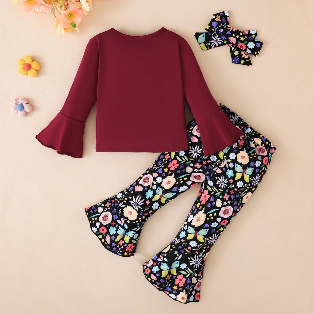 Toddler Girl Clothes Fall-Winter Outfit 3Pcs Baby Clothing Set