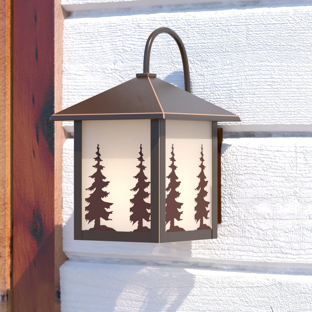 Yosemite 1-Light Bronze Rustic Outdoor Wall Sconce, 12.5 in. H