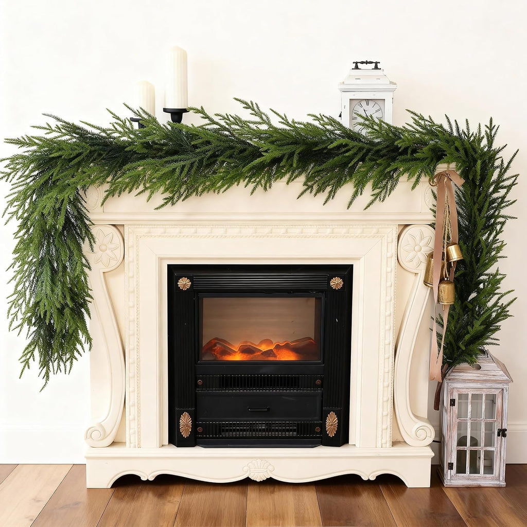 Artificial Christmas Norfolk Pine Garland for Stairs Decor (16 FT,1 PCS)