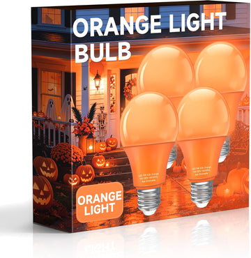 A19 Orange Colored LED Light Bulbs: 9W E26 Equivalent 60W