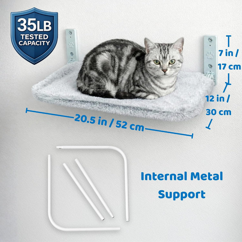 Cat Wall Bed, Foldable Cat Wall Hammock with Plush Washable Cover