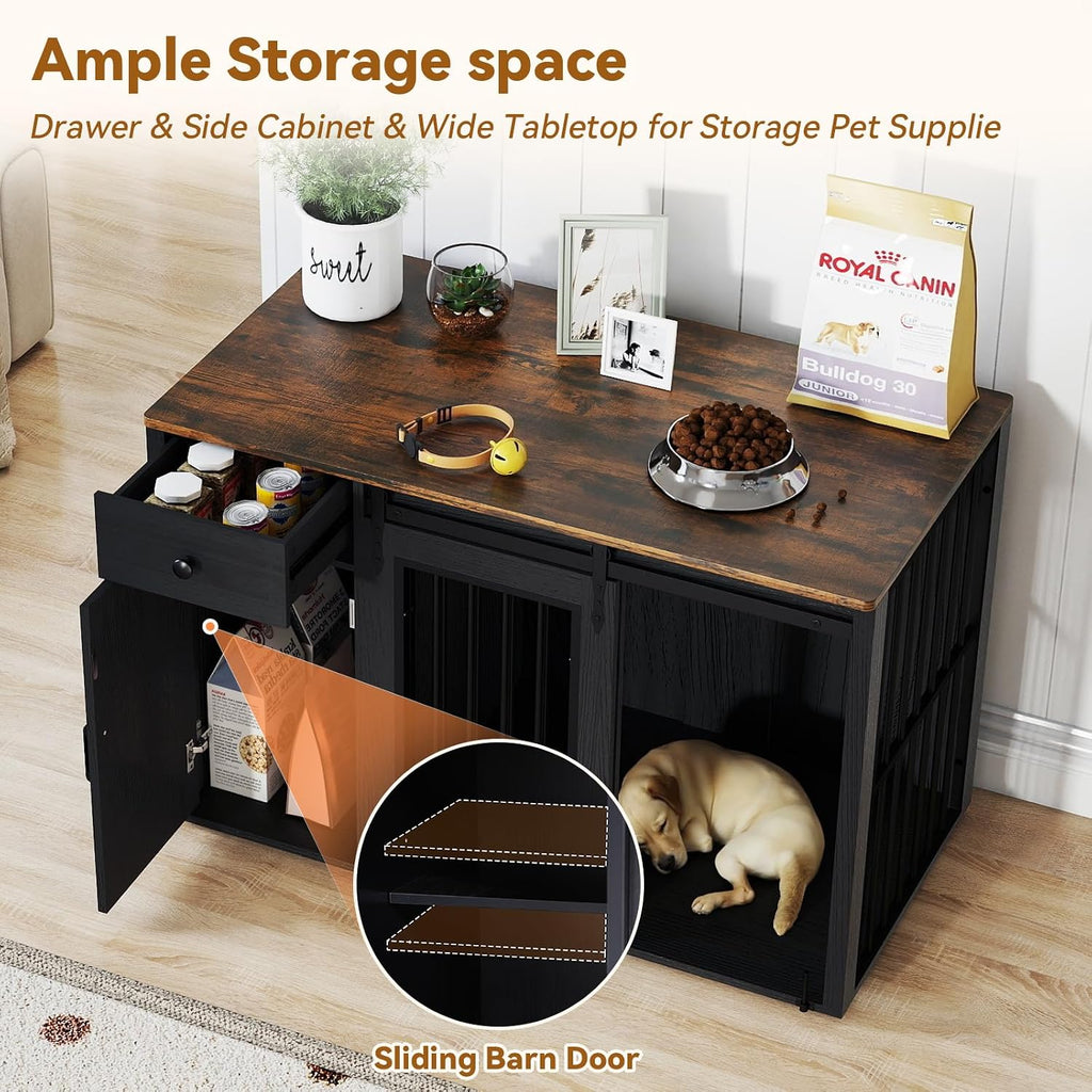 Dog Crate Furniture, Dog Kennel ( Left Facing Door)