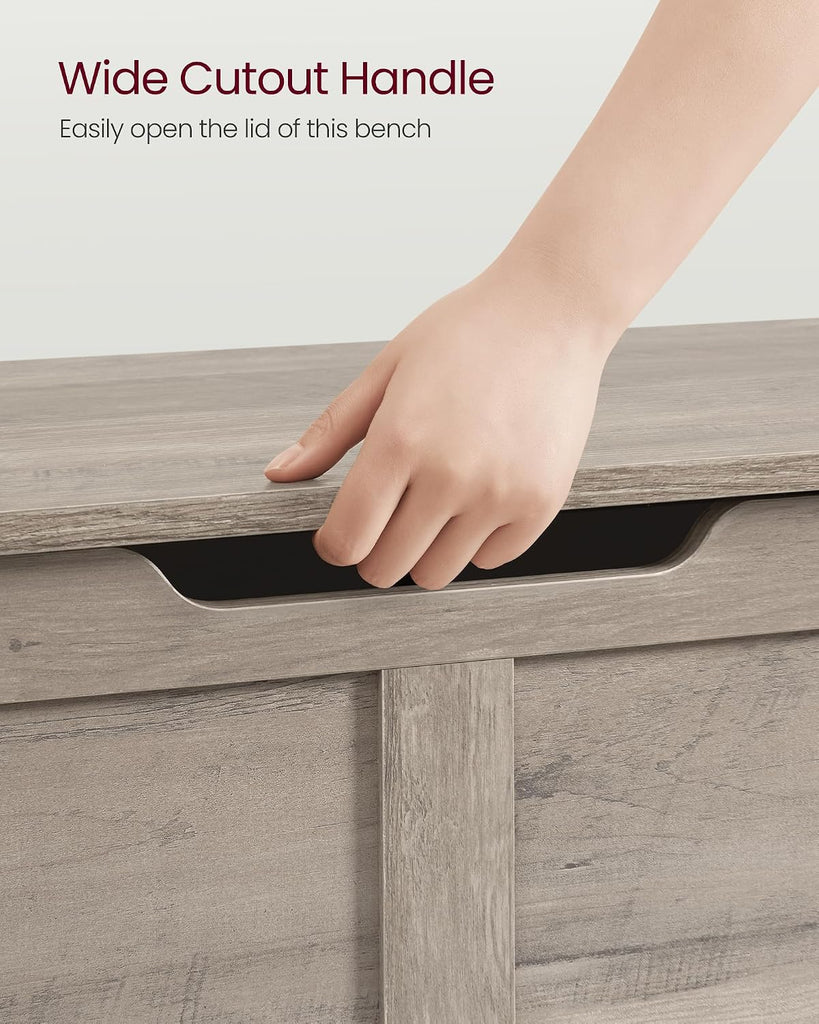 Storage Chest, Storage Trunk with 2 Safety Hinges, Storage Bench, Shoe Bench, Farmhouse Style, 15.7 x 39.4 x 18.1