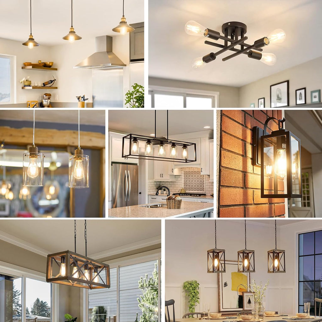 6-Pack Dimmable LED Light Bulbs 60W Equivalent, Vintage Edison Light Bulbs, 2700K Warm White ST58 7W LED Bulb Super