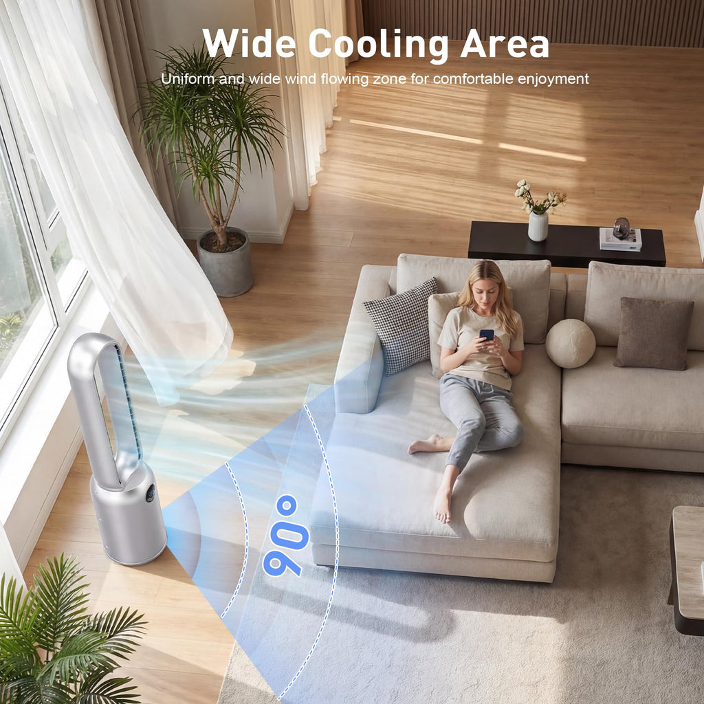 36" Bladeless Tower Fan , Standing Fans with Remote