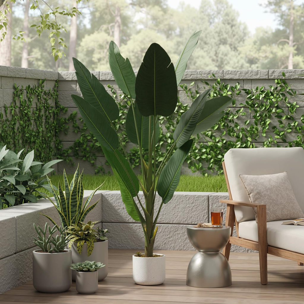 4FT Artificial Banana Tree with Planter, Fake Tropical Trees