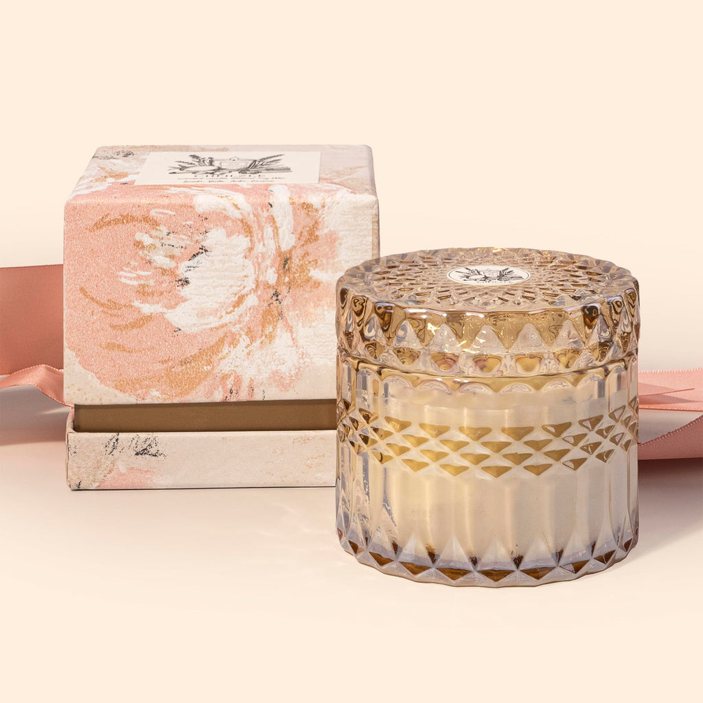Handmade Lavender Vanilla Scented Candle with Amethyst Crystals
