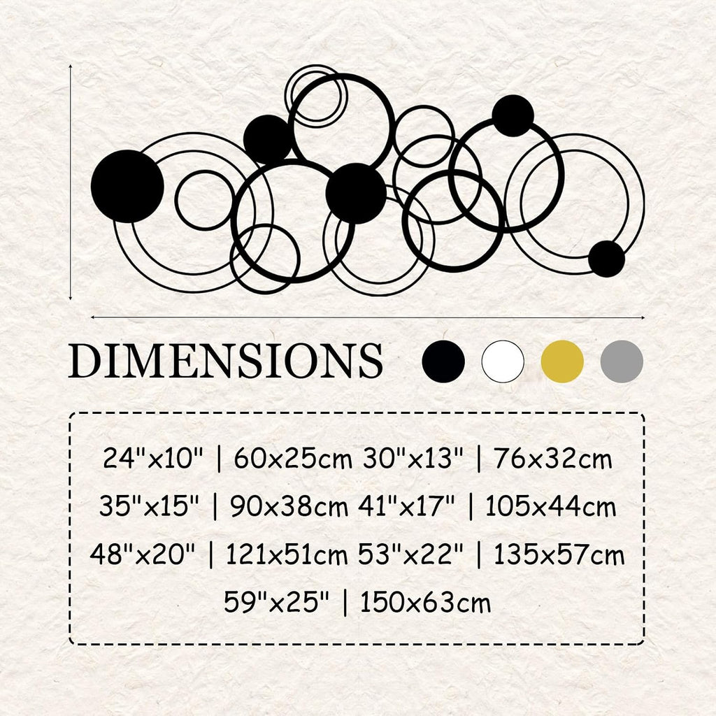 Abstract Circles Metal Wall Art, Geometrical Metal Wall Decor, Gold Circle Decorations, Circular Geometric Artwork