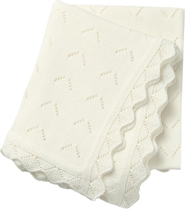 Blanket 100% Cotton Knit Newborn Receiving Blanket Soft White
