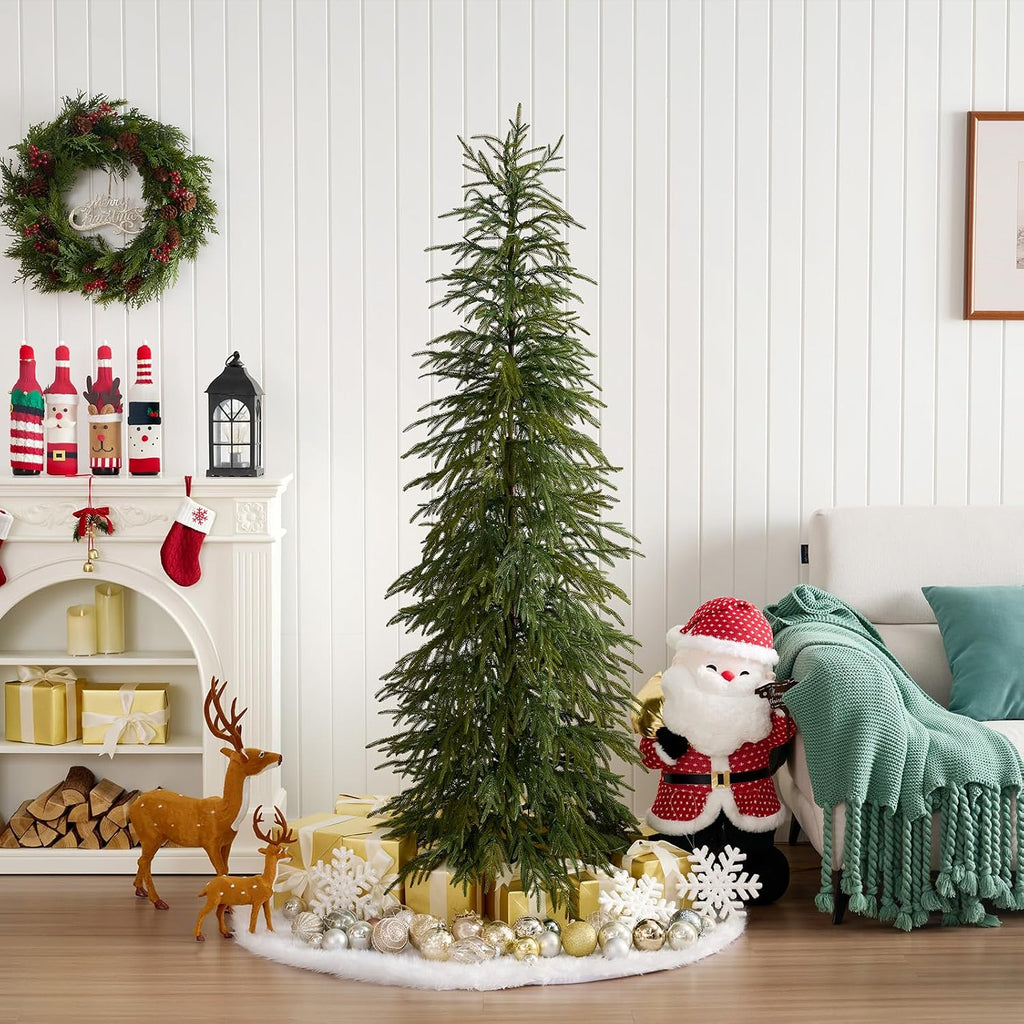 6ft Prelit Christmas Tree with Lights, Skinny Pencil Xmas Tree