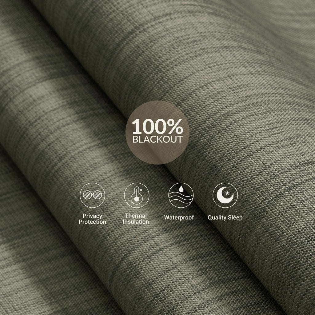 Cordless Blackout Roller Shades for Windows, Khaki, Custom Size