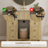 36" Freestanding Fluted Bathroom Vanity with Sink & Drain - Cabinet with 4 Drawers & Door