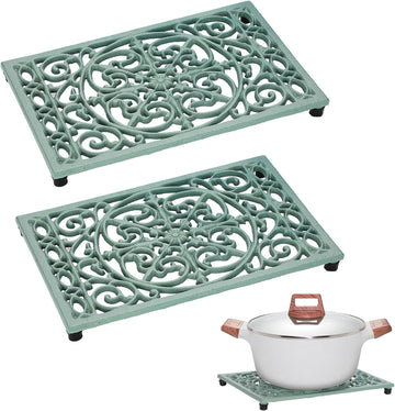 Cast Iron Trivet Heat Resistant Trivets for Hot Pots and Pans - Set of 2