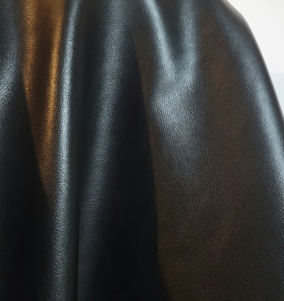 Black Lambtouch Soft Faux Leather Fabric Sheet PU (Peta Approved Vegan) Sold by the Yard Synthetic Pleather 0.8 mm