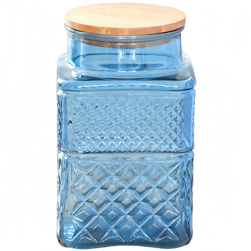 60 FL OZ Large Airtight Glass Storage Jars with Bamboo Lid - Vintage Food Containers for Candy, Snacks, Coffee, Tea