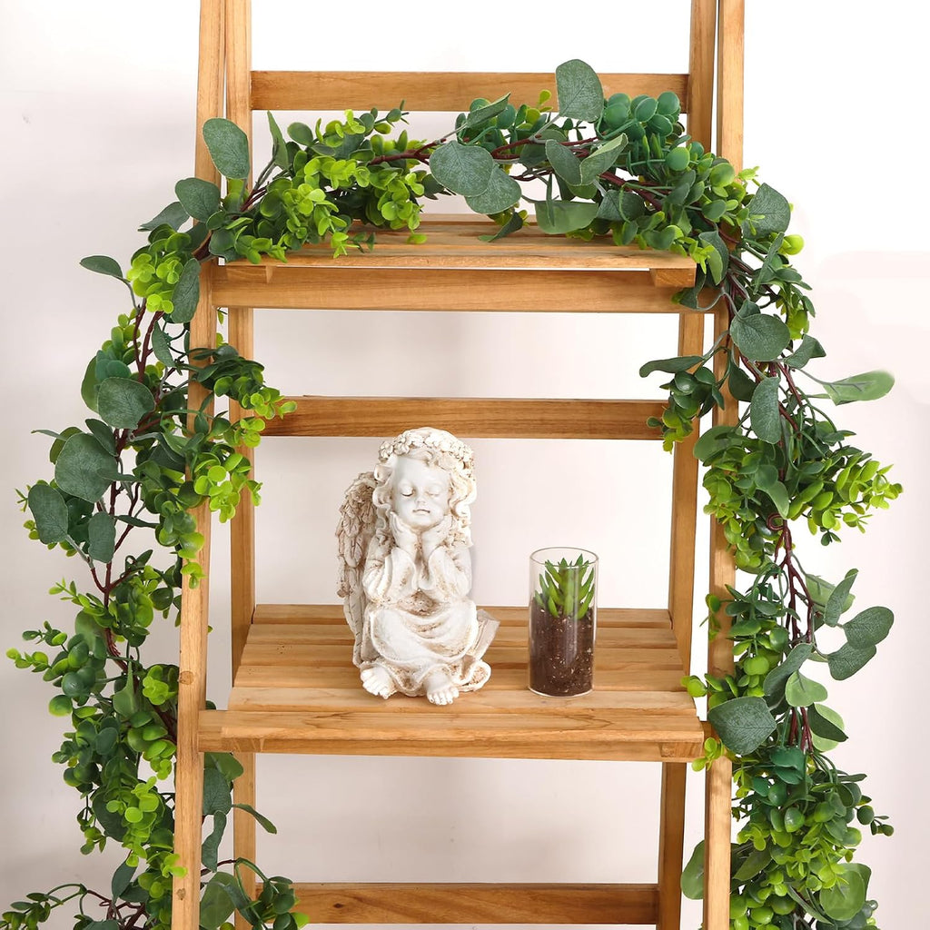 26.4ft Artificial Eucalyptus Garland Greenery Garland Fake Eucalyptus Leaves for Wedding Arch Farmhouse Mantle - Set of 4