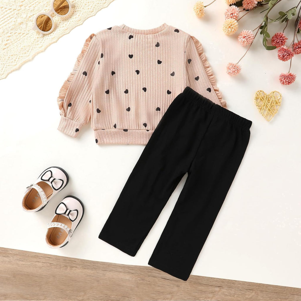 Toddler Baby Girl Clothes Long Sleeve Top and Pants Set