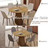 Wood Round Dining Table, 43" Round Pedestal Dining Table with Stable Base, Mid Century Modern Minimalist Circle