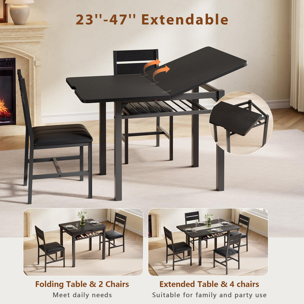 For 4 with Built-in Shelf Rack Black