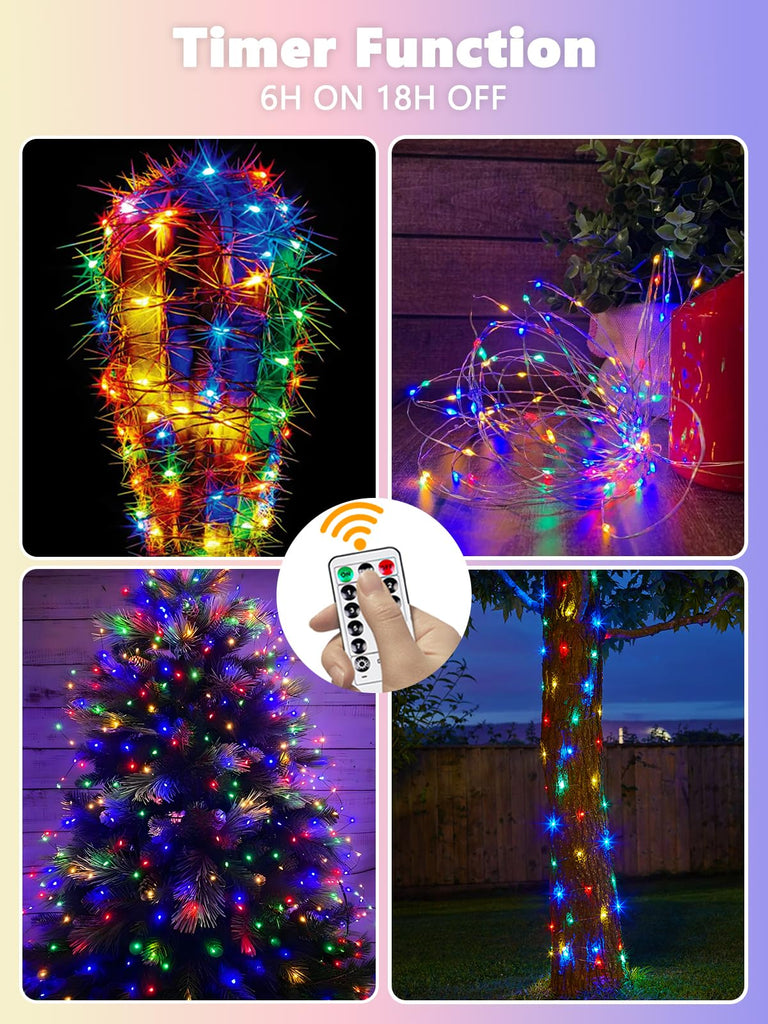 4 Pack Fairy Lights Battery Powered with Remote Twinkle Lights Multicolor