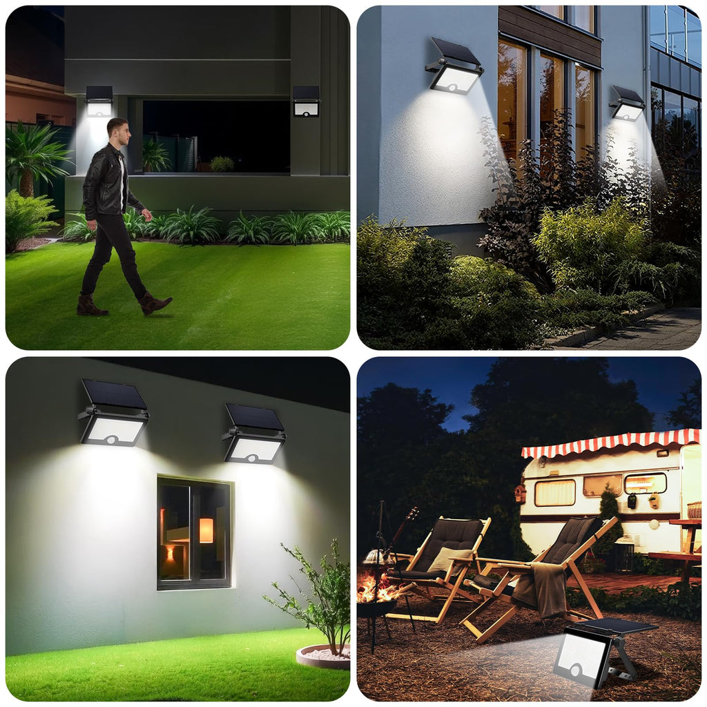Upgrade Version Solar Outdoor Lights, Ultra Bright Floodlight, Motion Sensing Lights, Waterproof Safetylight, Adjustable