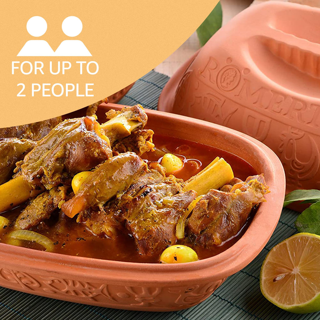 Romertopf Clay Roaster | Non-Stick Dutch Oven | Health Pot Cooking | Clay Baker | Versatile Cooking Vessel - 1.6