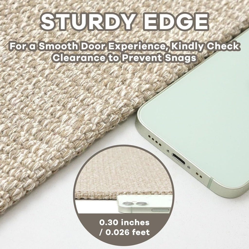 Washable Entryway Rug, Non Slip Indoor Doormat, 2x3 Ft, Sand/Beige