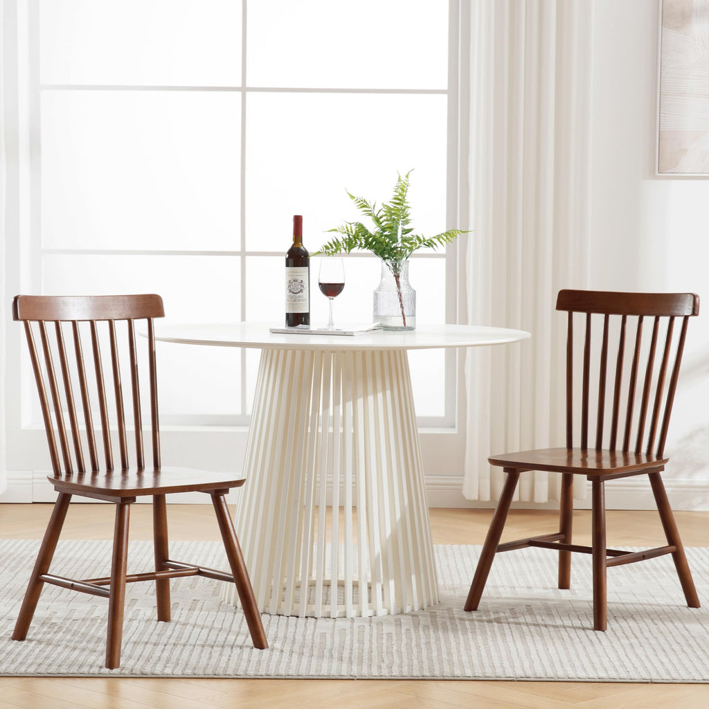 Windsor Dining Chairs Set of 4, Spindle Back Wooden Chairs