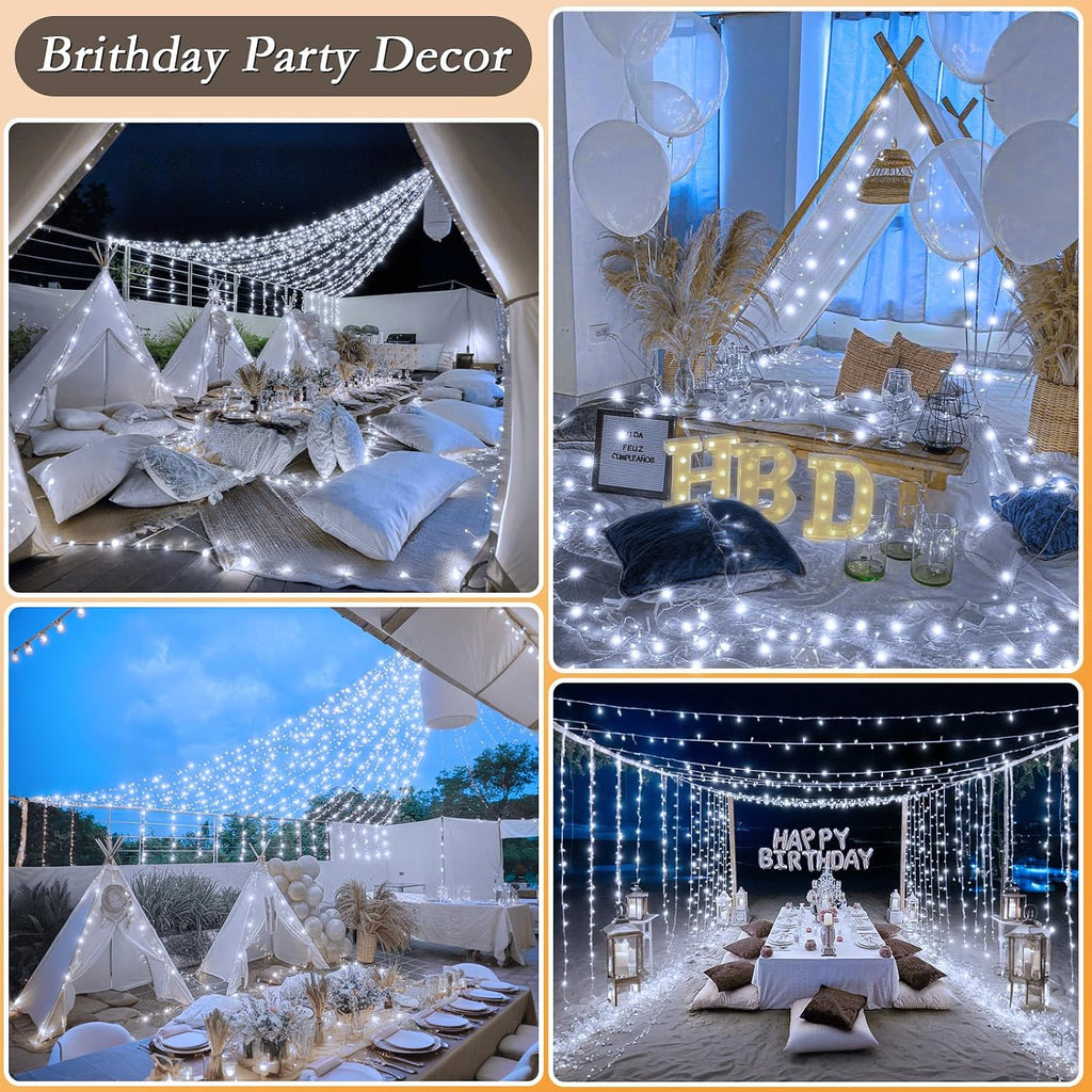 328FT 1000 LED Christmas Tree Lights, Bright Cool White Outdoor Christmas String Lights , Fairy Lights with 8 Modes