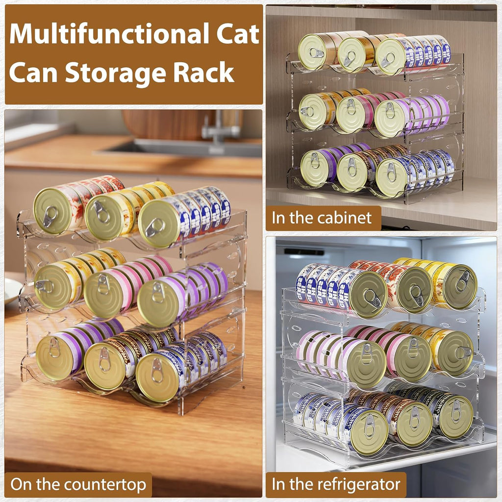 Cat Food Can Organizer, 4-Tier Cat Food Organizer