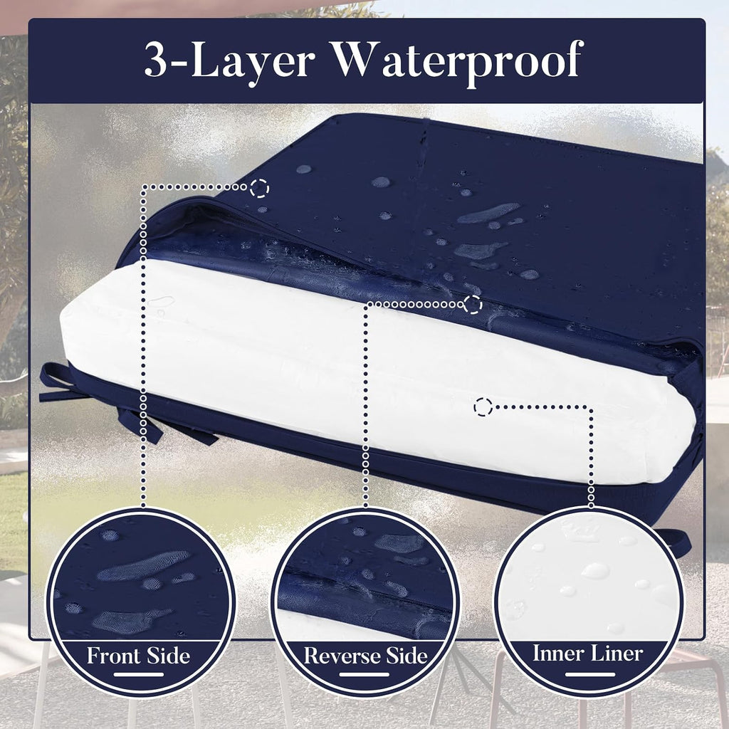 Outdoor Chair Cushions Furniture, Waterproof Outdoor Seat Cushions Set of 4 19 x 19, Patio Chair Cushions Set of 4