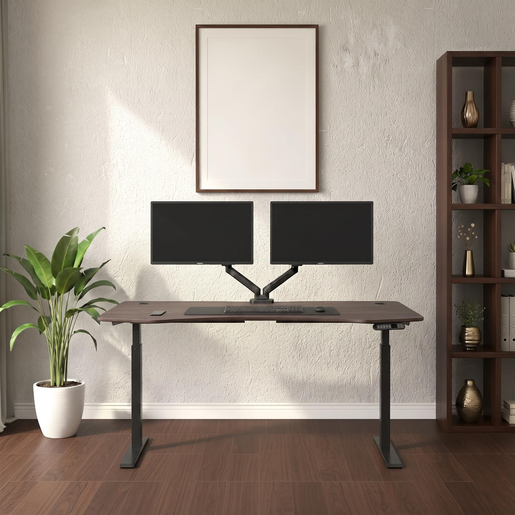 Elite Pro Series 60" x 27" Electric Height Adjustable Stand up Desk, Sit Stand Home Office Desk, Computer Desk