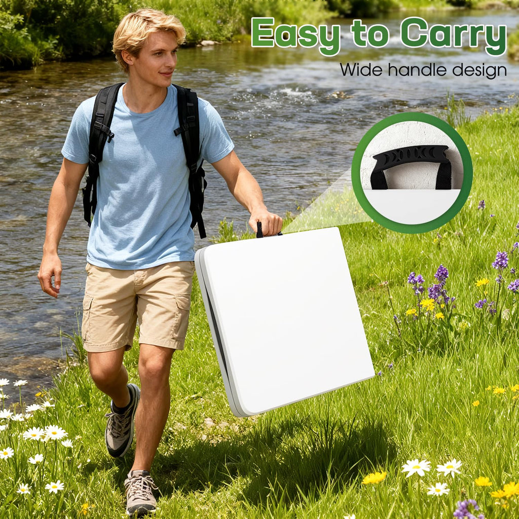 6FT Folding Table | White | Portable Plastic Table