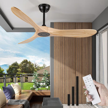 Inspired Maverick Style 52" wood ceiling fan, Matte Black